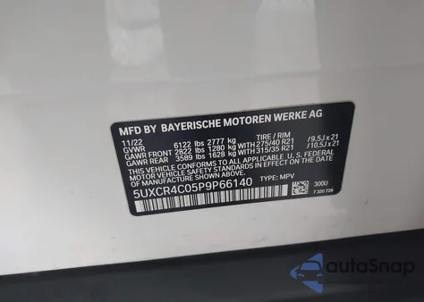 2023 BMW X5 Sdrive40I from USA, damaged, VIN 5UXCR4C05P9P66140